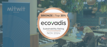 le réseau d'espaces de coworking Mitwit certifié ecovadis bronze 2024